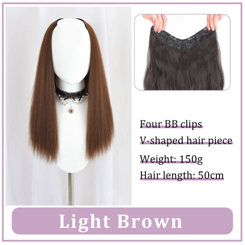 V-Shaped Synthetic Wig - Women's Long Hair Extension for Volume & Style V-Shaped Synthetic Wig - Women's Long Hair Extension for Volume & Style