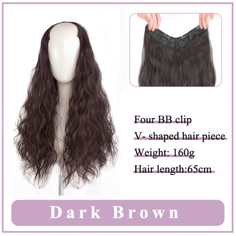 V-Shaped Synthetic Wig - Women's Long Hair Extension for Volume & Style V-Shaped Synthetic Wig - Women's Long Hair Extension for Volume & Style