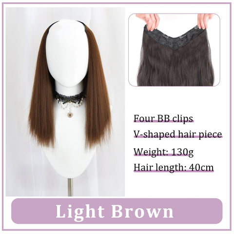 V-Shaped Synthetic Wig - Women's Long Hair Extension for Volume & Style V-Shaped Synthetic Wig - Women's Long Hair Extension for Volume & Style