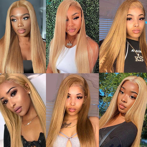 Honey Blonde Colored Lace Front Human Hair Wig Honey Blonde Colored Lace Front Human Hair Wig