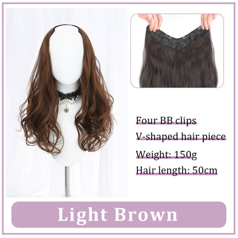 V-Shaped Synthetic Wig - Women's Long Hair Extension for Volume & Style V-Shaped Synthetic Wig - Women's Long Hair Extension for Volume & Style