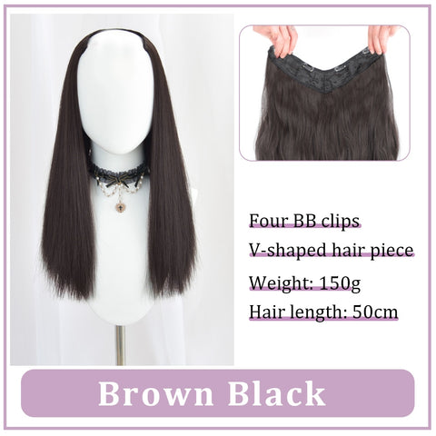 V-Shaped Synthetic Wig - Women's Long Hair Extension for Volume & Style V-Shaped Synthetic Wig - Women's Long Hair Extension for Volume & Style