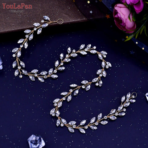 Rhinestone Bridal Forehead Headband with Combs - Wedding Tiara Rhinestone Bridal Forehead Headband with Combs - Wedding Tiara