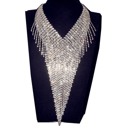 Stunning Rhinestone Long Chain Choker Necklace - Shiny Fashion Jewelry for Women Stunning Rhinestone Long Chain Choker Necklace - Shiny Fashion Jewelry for Women