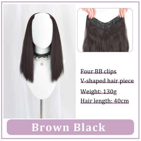 V-Shaped Synthetic Wig - Women's Long Hair Extension for Volume & Style V-Shaped Synthetic Wig - Women's Long Hair Extension for Volume & Style