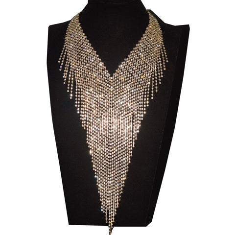 Stunning Rhinestone Long Chain Choker Necklace - Shiny Fashion Jewelry for Women Stunning Rhinestone Long Chain Choker Necklace - Shiny Fashion Jewelry for Women
