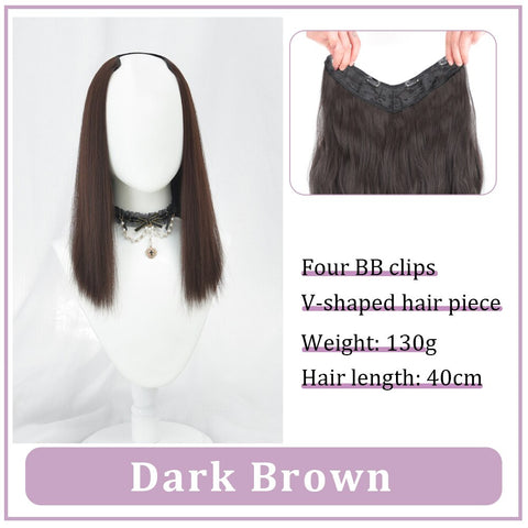 V-Shaped Synthetic Wig - Women's Long Hair Extension for Volume & Style V-Shaped Synthetic Wig - Women's Long Hair Extension for Volume & Style