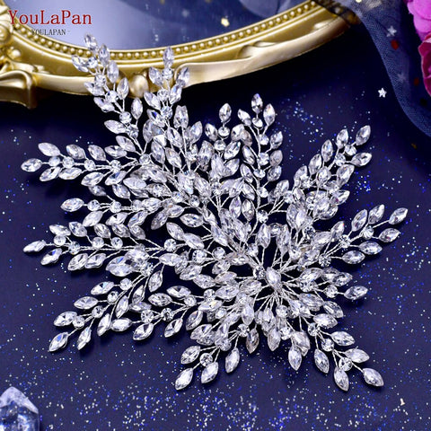 Rhinestone Bridal Forehead Headband with Combs - Wedding Tiara Rhinestone Bridal Forehead Headband with Combs - Wedding Tiara