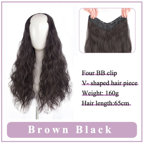 V-Shaped Synthetic Wig - Women's Long Hair Extension for Volume & Style V-Shaped Synthetic Wig - Women's Long Hair Extension for Volume & Style