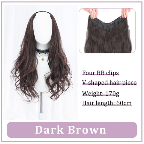 V-Shaped Synthetic Wig - Women's Long Hair Extension for Volume & Style V-Shaped Synthetic Wig - Women's Long Hair Extension for Volume & Style