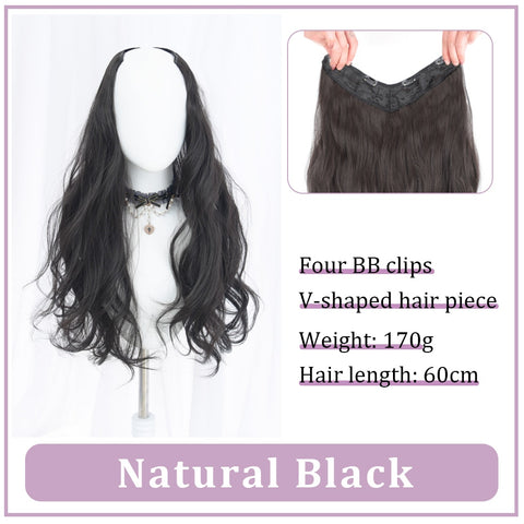 V-Shaped Synthetic Wig - Women's Long Hair Extension for Volume & Style V-Shaped Synthetic Wig - Women's Long Hair Extension for Volume & Style