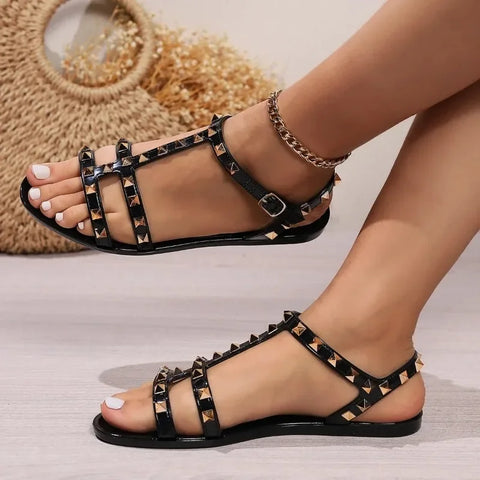Square Toe Rivet Buckle Slippers - Summer Fashion Square Toe Rivet Buckle Slippers - Summer Fashion