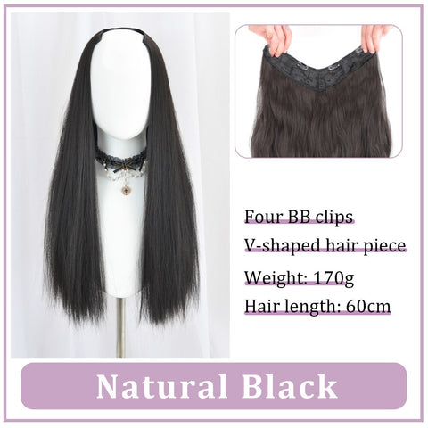 V-Shaped Synthetic Wig - Women's Long Hair Extension for Volume & Style V-Shaped Synthetic Wig - Women's Long Hair Extension for Volume & Style