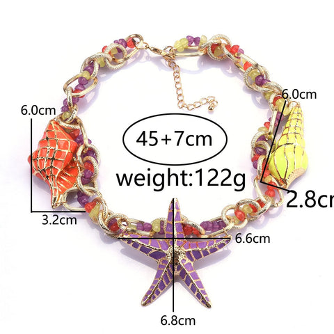 Bohemian Vintage ZA Starfish Shell Charm Choker Necklace Bohemian Vintage ZA Starfish Shell Charm Choker Necklace