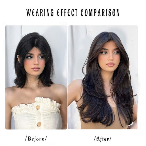 V-Shaped Synthetic Wig - Women's Long Hair Extension for Volume & Style V-Shaped Synthetic Wig - Women's Long Hair Extension for Volume & Style