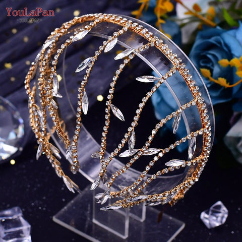 Rhinestone Bridal Forehead Headband with Combs - Wedding Tiara Rhinestone Bridal Forehead Headband with Combs - Wedding Tiara