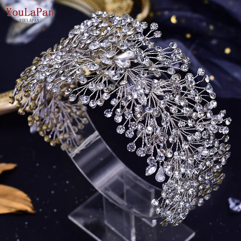 Rhinestone Bridal Forehead Headband with Combs - Wedding Tiara Rhinestone Bridal Forehead Headband with Combs - Wedding Tiara