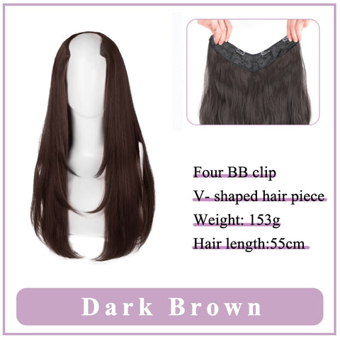V-Shaped Synthetic Wig - Women's Long Hair Extension for Volume & Style V-Shaped Synthetic Wig - Women's Long Hair Extension for Volume & Style
