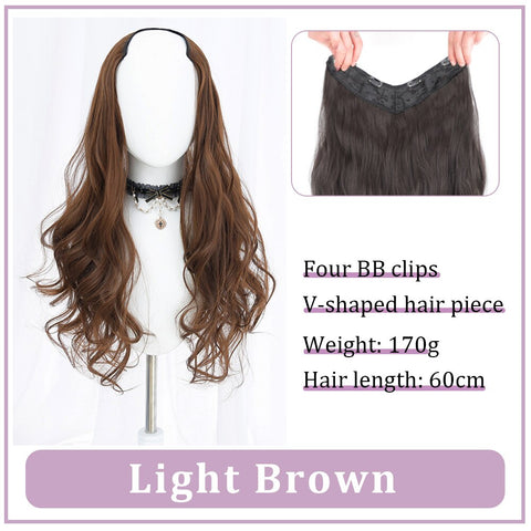 V-Shaped Synthetic Wig - Women's Long Hair Extension for Volume & Style V-Shaped Synthetic Wig - Women's Long Hair Extension for Volume & Style