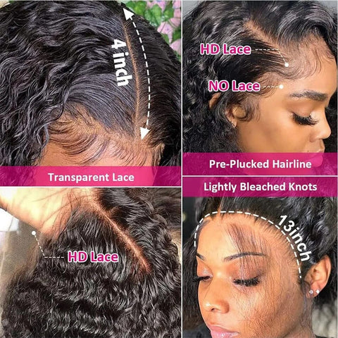 40 Inch Deep Wave Frontal Wig - Curly HD Lace Brazilian Hair 40 Inch Deep Wave Frontal Wig - Curly HD Lace Brazilian Hair