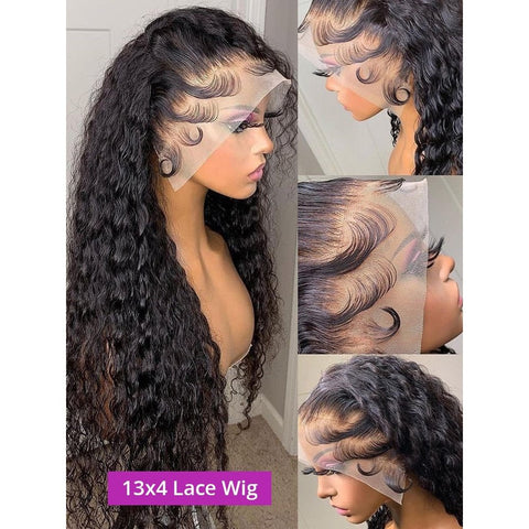 Transparent Water Wave Lace Front Wig - Curly Human Hair Transparent Water Wave Lace Front Wig - Curly Human Hair