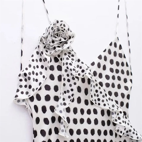 Summer's Elegant Polka Dot Silk Dress - Layered and Lovely Summer's Elegant Polka Dot Silk Dress - Layered and Lovely