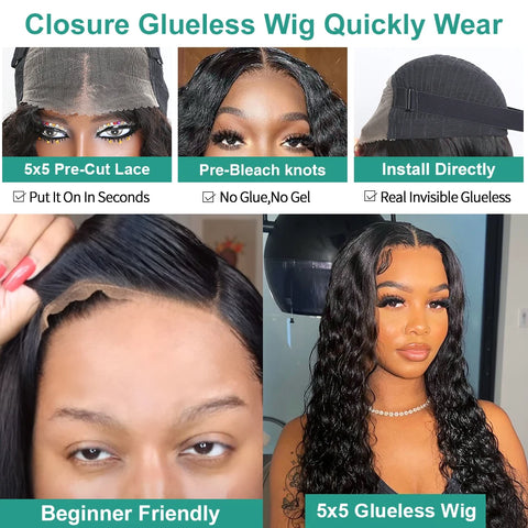 Ready-to-Wear HD 13x6 Curly Deep Wave Human Hair Wig - 30-38 Inch, Transparent Frontal, 250% Density Ready-to-Wear HD 13x6 Curly Deep Wave Human Hair Wig - 30-38 Inch, Transparent Frontal, 250% Density