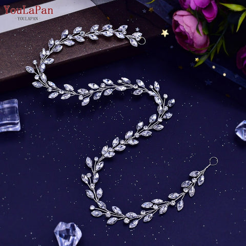 Rhinestone Bridal Forehead Headband with Combs - Wedding Tiara Rhinestone Bridal Forehead Headband with Combs - Wedding Tiara