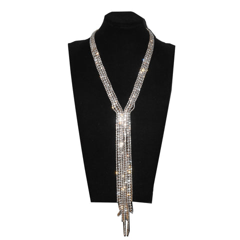 Stunning Rhinestone Long Chain Choker Necklace - Shiny Fashion Jewelry for Women Stunning Rhinestone Long Chain Choker Necklace - Shiny Fashion Jewelry for Women