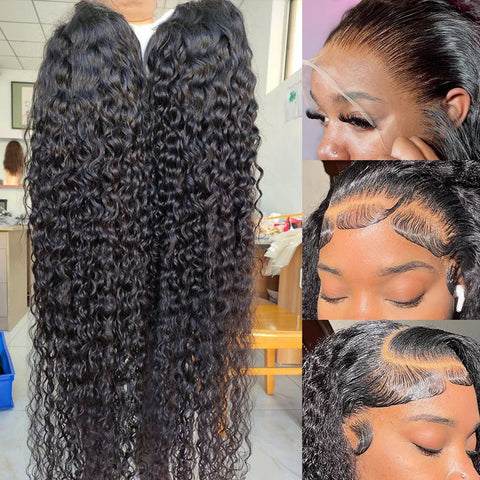 Ready-to-Wear HD 13x6 Curly Deep Wave Human Hair Wig - 30-38 Inch, Transparent Frontal, 250% Density Ready-to-Wear HD 13x6 Curly Deep Wave Human Hair Wig - 30-38 Inch, Transparent Frontal, 250% Density