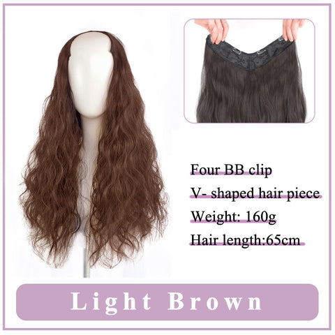 V-Shaped Synthetic Wig - Women's Long Hair Extension for Volume & Style V-Shaped Synthetic Wig - Women's Long Hair Extension for Volume & Style