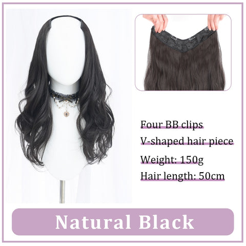 V-Shaped Synthetic Wig - Women's Long Hair Extension for Volume & Style V-Shaped Synthetic Wig - Women's Long Hair Extension for Volume & Style