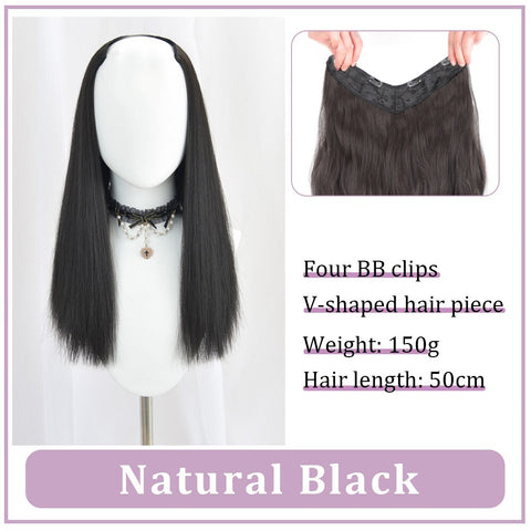V-Shaped Synthetic Wig - Women's Long Hair Extension for Volume & Style V-Shaped Synthetic Wig - Women's Long Hair Extension for Volume & Style