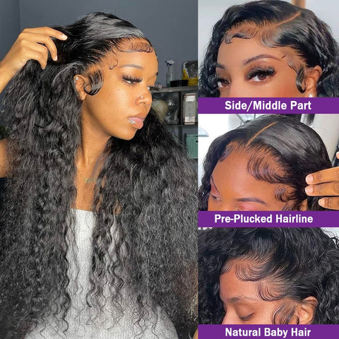 40 Inch Deep Wave Frontal Wig - Curly HD Lace Brazilian Hair 40 Inch Deep Wave Frontal Wig - Curly HD Lace Brazilian Hair