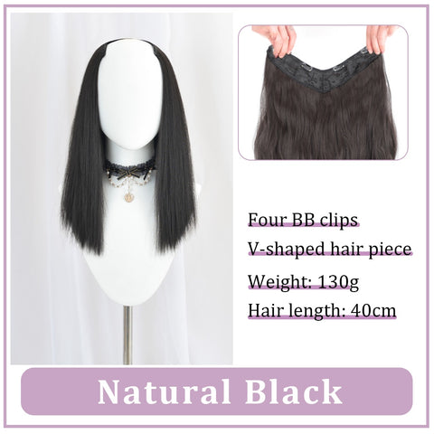 V-Shaped Synthetic Wig - Women's Long Hair Extension for Volume & Style V-Shaped Synthetic Wig - Women's Long Hair Extension for Volume & Style