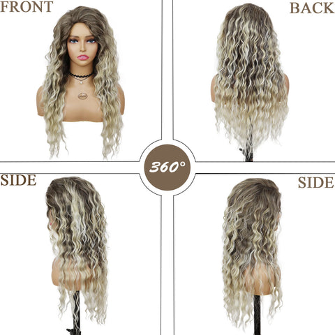 Ash Blonde Human Hair Wig for Women - Long, Curly, and Flawlessly Fluffy, Perfect for Costume Parties and Carnival Celebrations Ash Blonde Human Hair Wig for Women - Long, Curly, and Flawlessly Fluffy, Perfect for Costume Parties and Carnival Celebrations