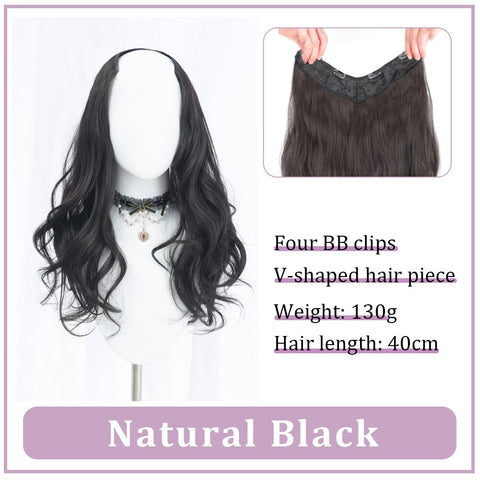 V-Shaped Synthetic Wig - Women's Long Hair Extension for Volume & Style V-Shaped Synthetic Wig - Women's Long Hair Extension for Volume & Style