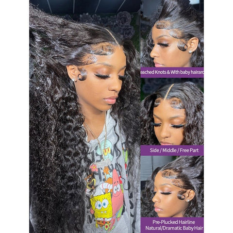 Transparent Water Wave Lace Front Wig - Curly Human Hair Transparent Water Wave Lace Front Wig - Curly Human Hair