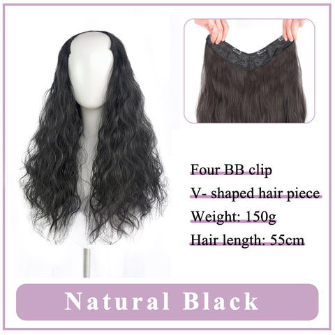 V-Shaped Synthetic Wig - Women's Long Hair Extension for Volume & Style V-Shaped Synthetic Wig - Women's Long Hair Extension for Volume & Style
