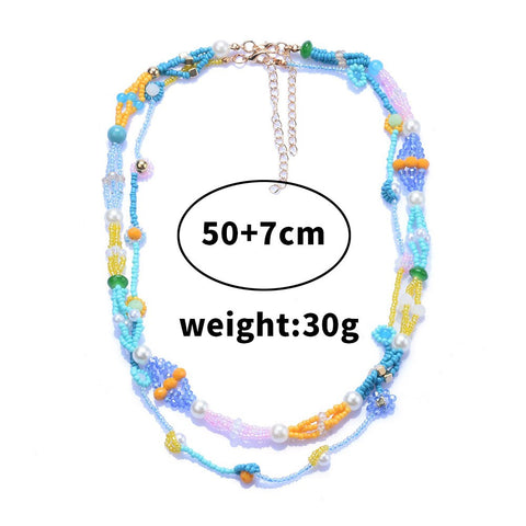 Handmade Multi-Layer Blue Acrylic Choker Necklace - Fashion Jewelry for Women and Kids Handmade Multi-Layer Blue Acrylic Choker Necklace - Fashion Jewelry for Women and Kids