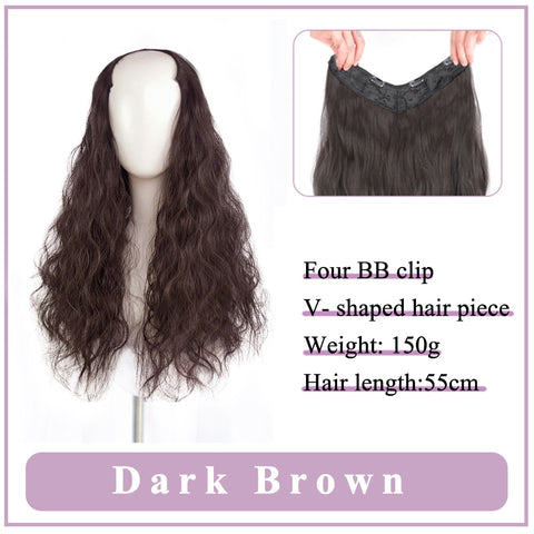 V-Shaped Synthetic Wig - Women's Long Hair Extension for Volume & Style V-Shaped Synthetic Wig - Women's Long Hair Extension for Volume & Style