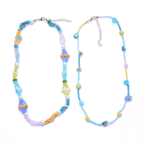 Handmade Multi-Layer Blue Acrylic Choker Necklace - Fashion Jewelry for Women and Kids Handmade Multi-Layer Blue Acrylic Choker Necklace - Fashion Jewelry for Women and Kids