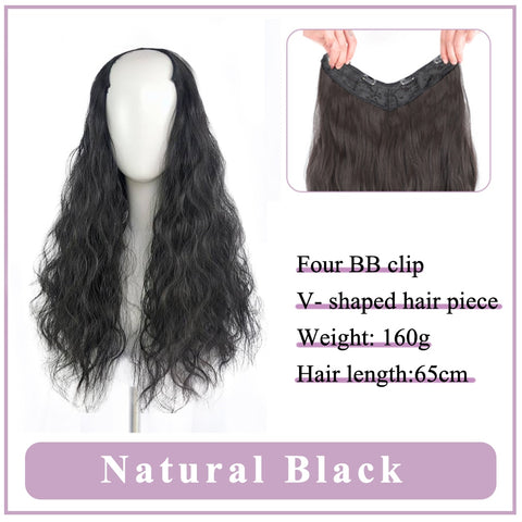 V-Shaped Synthetic Wig - Women's Long Hair Extension for Volume & Style V-Shaped Synthetic Wig - Women's Long Hair Extension for Volume & Style