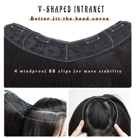 V-Shaped Synthetic Wig - Women's Long Hair Extension for Volume & Style V-Shaped Synthetic Wig - Women's Long Hair Extension for Volume & Style