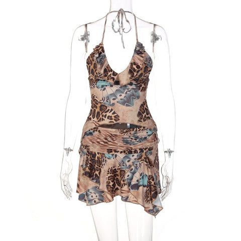 Summer Sexy Spaghetti Strap A-Line Mini Dress - Women's Casual Zipper Backless Dress Summer Sexy Spaghetti Strap A-Line Mini Dress - Women's Casual Zipper Backless Dress