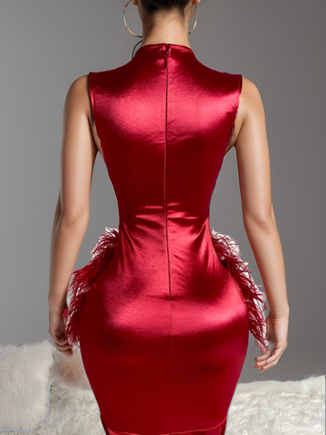Ethereal Opulence - Long O-Neck Prom with Crystal Beads & Feathers Ethereal Opulence - Long O-Neck Prom with Crystal Beads & Feathers