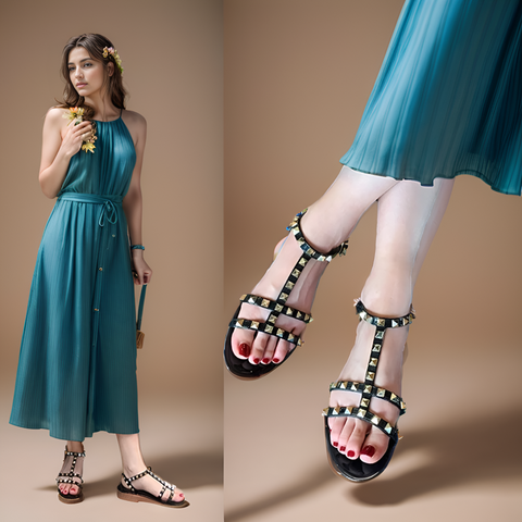 Riveted Jelly Beach Sandals - Summer Chic Riveted Jelly Beach Sandals - Summer Chic