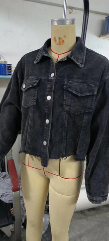 Women's Corduroy Rugby Sequined Jacket Women's Corduroy Rugby Sequined Jacket