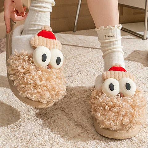 Cartoon Bearded Santa Claus Slippers Home Warm Non-slip Plush Cotton Shoes Christmas Couple Floor Bedroom Slipper Women Men Cartoon Bearded Santa Claus Slippers Home Warm Non-slip Plush Cotton Shoes Christmas Couple Floor Bedroom Slipper Women Men