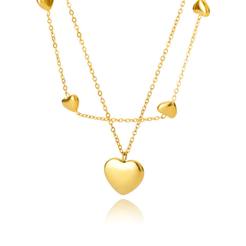 Fashion Jewelry Multilayer Heart Pendant Necklaces For Women Stainless Steel Chain Choker Zircon Moon Star Necklace Femme Wedding Jewelry Gift Fashion Jewelry Multilayer Heart Pendant Necklaces For Women Stainless Steel Chain Choker Zircon Moon Star Necklace Femme Wedding Jewelry Gift